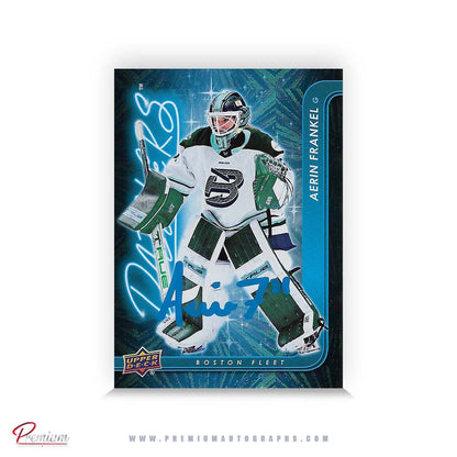 Aerin Frankel Boston Fleet Autographed 2024-25 Upper Deck PWHL Hockey Card #DZ-10 Dazzlers Insert