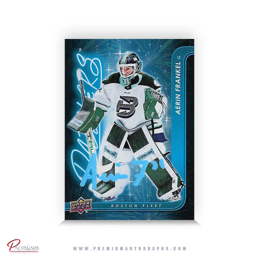 Aerin Frankel Boston Fleet Autographed 2024-25 Upper Deck PWHL Hockey Card #DZ-10 Dazzlers Insert