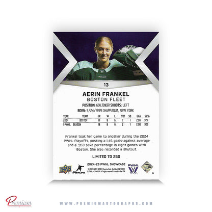 Aerin Frankel Boston Fleet Autographed 2024-25 Upper Deck PWHL Hockey Card #13 #'d to 250