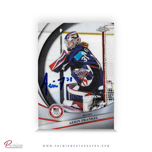 Aerin Frankel Team USA Autographed 2025-26 Topps Chrome Women's Hockey Card #187