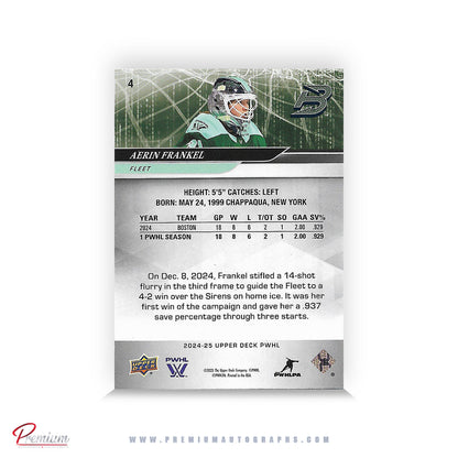 Aerin Frankel Boston Fleet Autographed 2024-25 Upper Deck PWHL Hockey Card #4