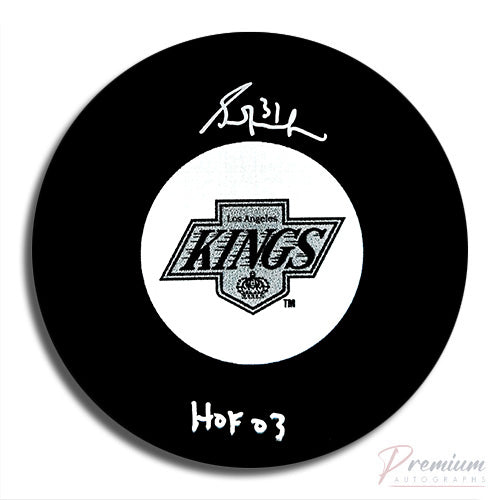 Grant Fuhr Los Angeles Kings Signed Puck w/ HOF 03 Inscription