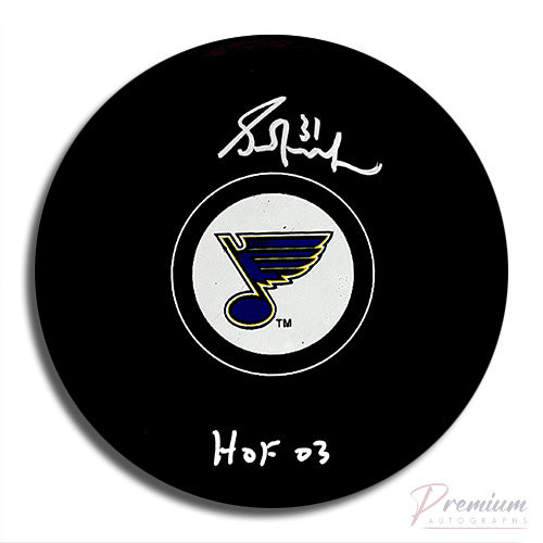 Grant Fuhr St-Louis Blues Signed Puck w/ HOF 03 Inscription