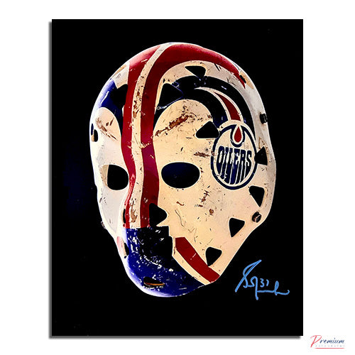 Grant Fuhr Edmonton Oilers Signed 8x10 Photograph Goalie Mask