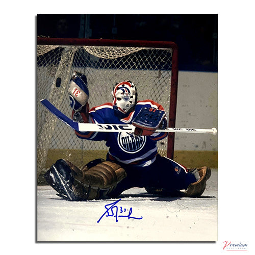 Grant Fuhr Edmonton Oilers Signed 8x10 Photograph Glove Save