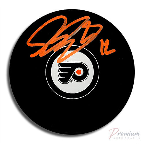 Simon Gagne Philadelphia Flyers Signed Puck