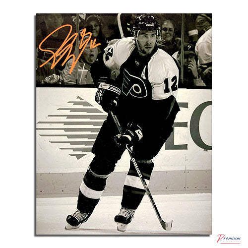 Simon Gagne Philadelphia Flyers Signed 8x10 Photograph B&W