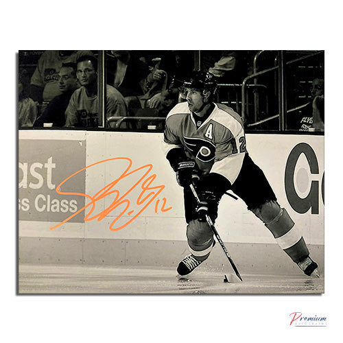 Simon Gagne Philadelphia Flyers Signed 8x10 Photograph Playmaker Sepia