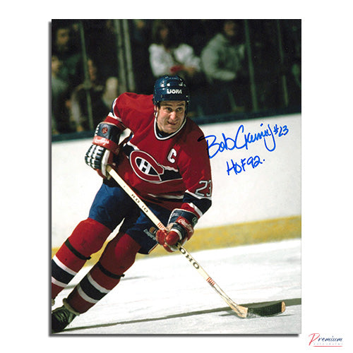 Bob Gainey Montreal Canadiens Signed 8x10 Photograph Rush w/ HOF 92 Inscription