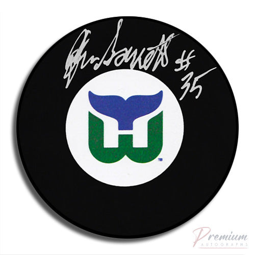 John Garrett Hartford Whalers Signed Puck