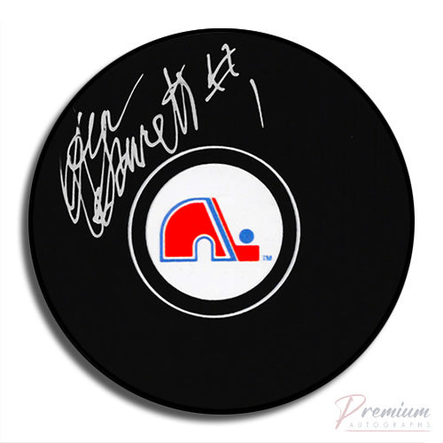 John Garrett Quebec Nordiques Signed Puck