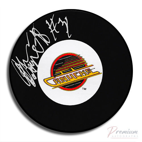 John Garrett Vancouver Canucks Signed Puck