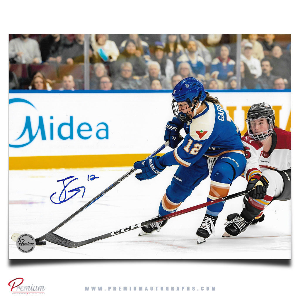 Jennifer Gardiner Vancouver Goldeneyes PWHL Autographed 8x10 Photograph Battling