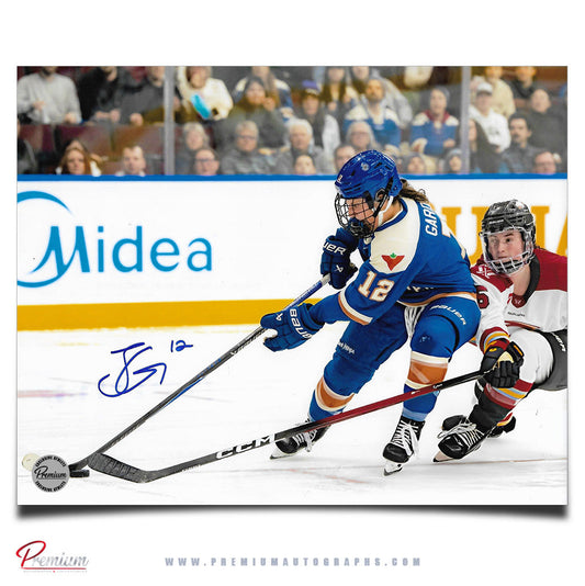 Jennifer Gardiner Vancouver Goldeneyes PWHL Autographed 8x10 Photograph Battling