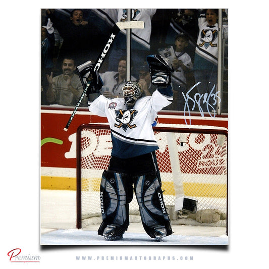 Jean-Sebastien Giguere AnaheimDucks Signed 8x10 Photograph Celebration