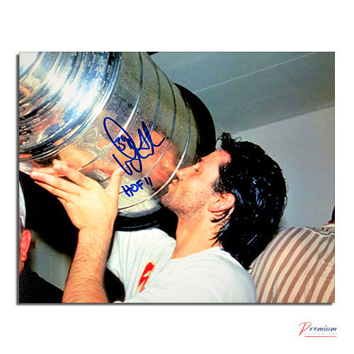 Doug Gilmour Calgary Flame Signed 8x10 Photograph Stanley Cup Celebtration w/ 89 cup Inscription