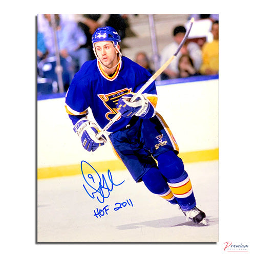 Doug Gilmour St-Louis Blues Signed 8x10 Photograph /w HOF 2011 Inscription