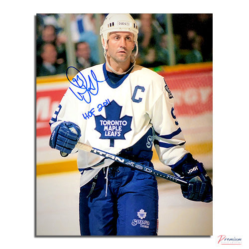 Doug Gilmour Toronto Maple Leafs Signed 8x10 Photograph Captain /w HOF 2011 Inscription