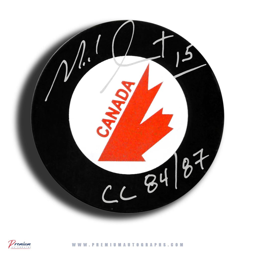 Michel Goulet Team Canada Signed Puck w/ CC 84/87