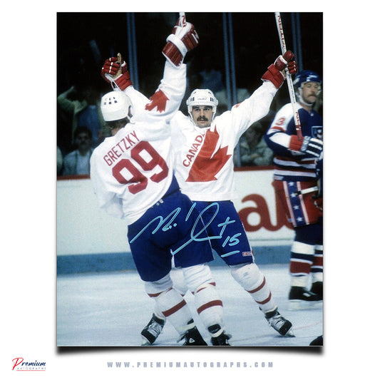Michel Goulet Team Canada Signed 8x10 Photograph Goal Celebration