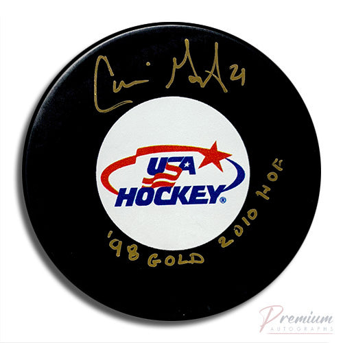 Cammi Granato USA Signed Puck w/ 98 Gold & HOF 2010 Inscription