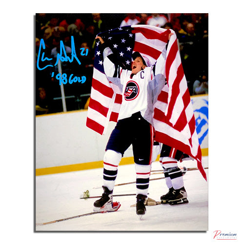 Cammi Granato USA Signed 8x10 Photograph Celebration /w 98 Gold Inscription