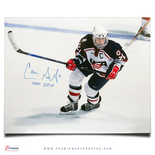 Cami Granato Team USA Signed 16x20 Photograph Skating w/ HOF 2010 Inscription