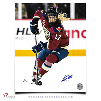 Dara Greig Montreal Victoire Autographed PWHL 8x10 Photograph With the Puck