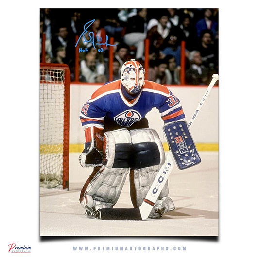 Grant Fuhr Edmonton Oilers Signed 11x14 Photograph Top of the Crease w/ HOF 03 Inscription