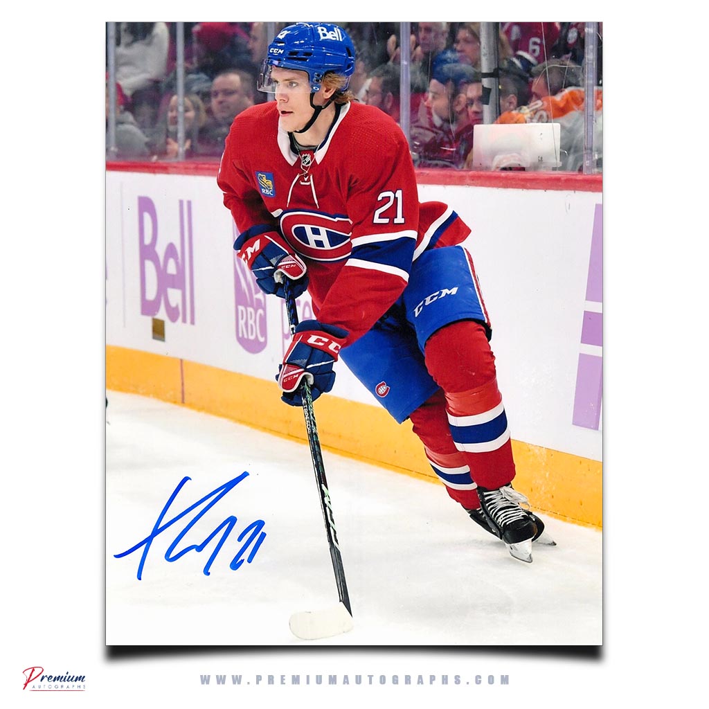 Kaiden Guhle Montreal Canadiens Signed 8x10 Photograph Along the Boards