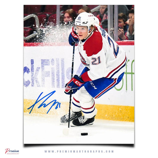 Kaiden Guhle Montreal Canadiens Signed 8x10 Photograph Puck Possession