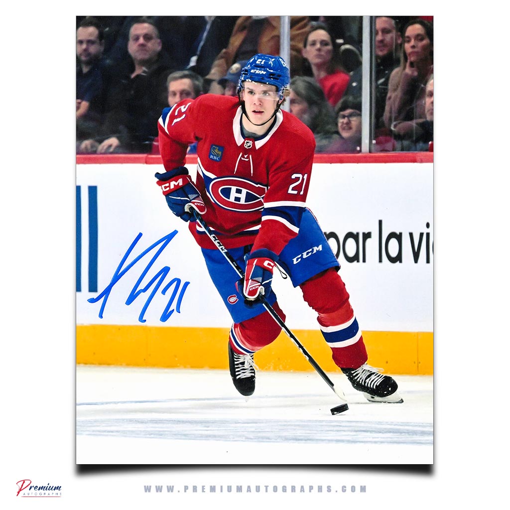 Kaiden Guhle Montreal Canadiens Signed 8x10 Photograph On the Attack