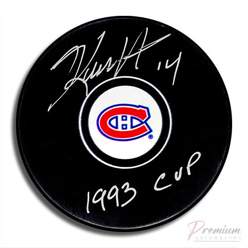 Kevin Haller Montreal Canadiens Signed Puck w/ Cup 93 Inscription