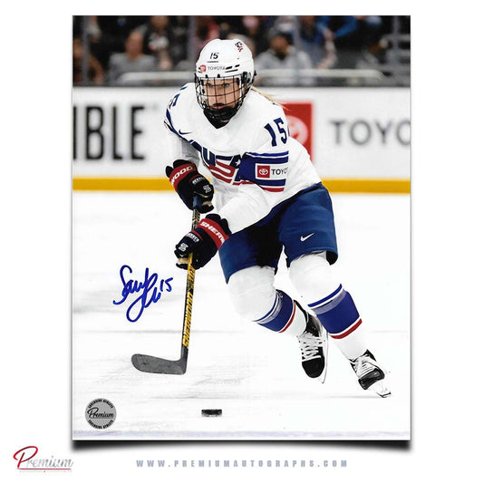 Savannah Harmon Team USA  Autographed 8x10 Photograph With the Puck