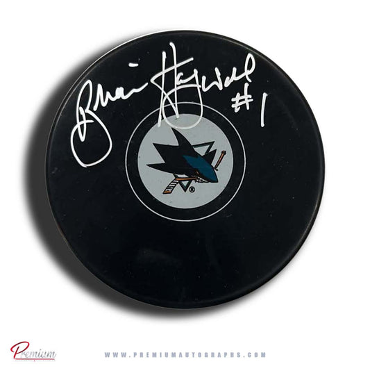 Brian Hayward San Jose Sharks Autographed Puck