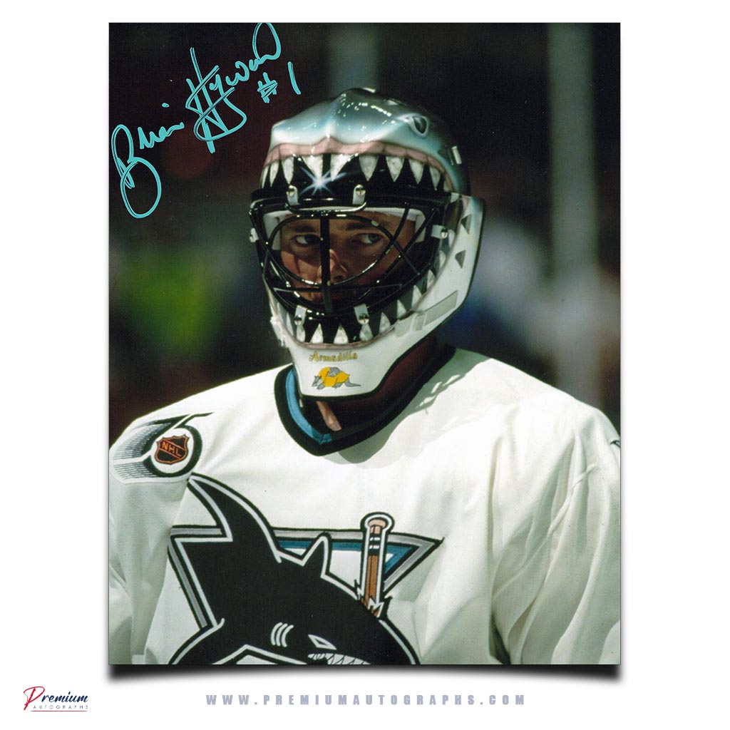 Brian Hayward San Jose Sharks Signed 8x10 Photograph Close Up