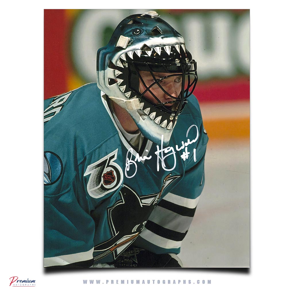 Brian Hayward San Jose Sharks Signed 8x10 Photograph Close Up