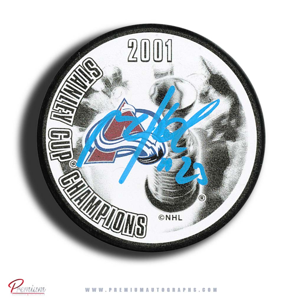 Milan Hejduk Colorado Avalanche Autographed 2001 Stanley Cup Champions Puck