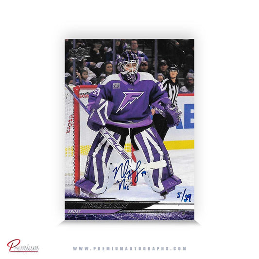 Nicole Hensley Minnesota Frost Autographed 2024-25 Upper Deck PWHL Hockey Card #27 Ltd /29 Nicknames  edn. w/ "Nic" Inscription