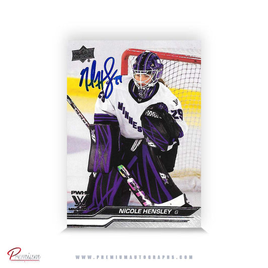 Nicole Hensley Minnesota Frost Autographed 2023-24 First Edition Upper Deck PWHL Hockey Card #8