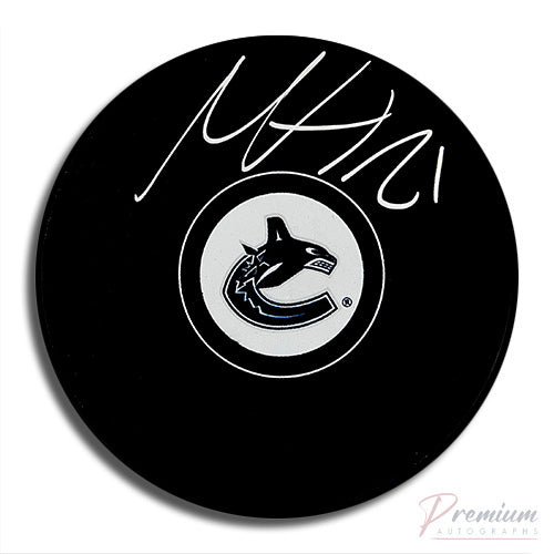 Nils Hoglander Vancouver Canucks Signed Puck