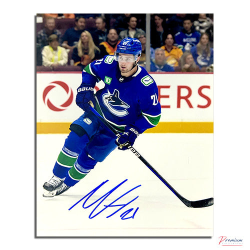 Nils Hoglander Vancouver Cancuks Signed 8x10 Photograph Up Ice