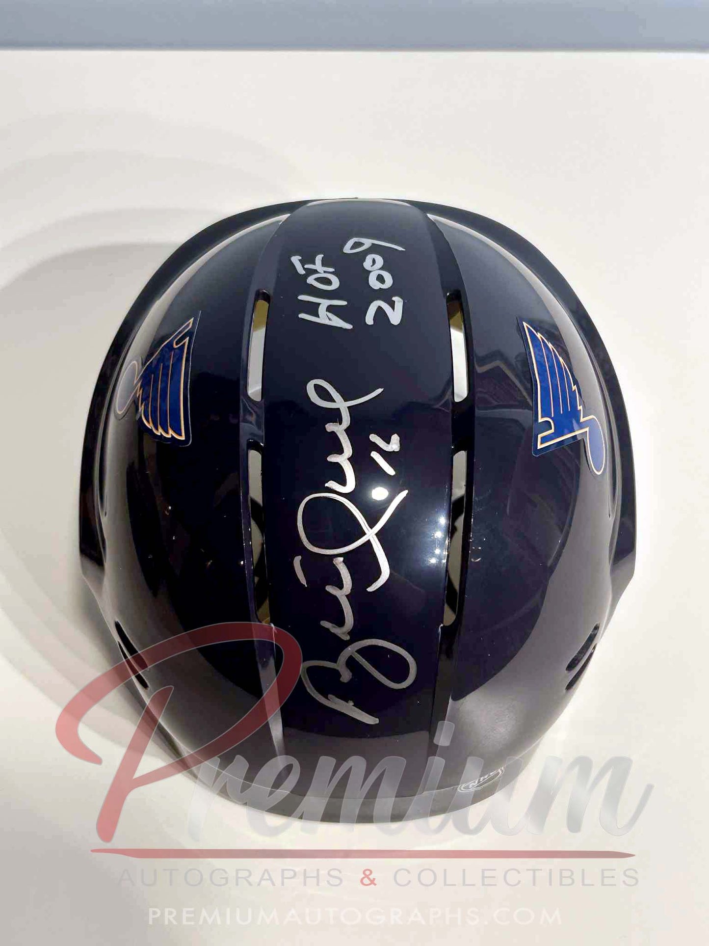 Brett Hull St. Louis Blues Autographed Mini Helmet w/ HOF 2009 Inscription