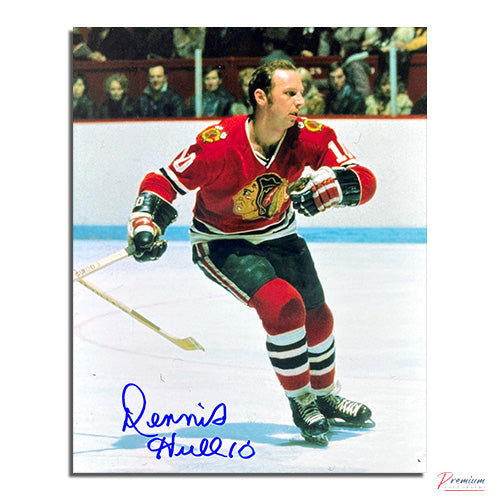 Dennis Hull Chicago Blackhawks Signed 8x10 Photograph Skating