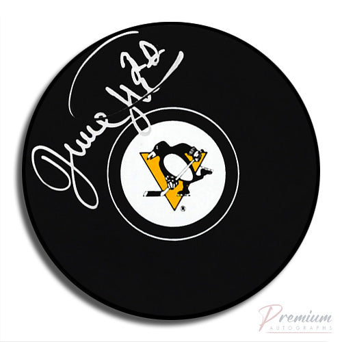 Dave Hunter Pittsburgh Penguins Signed Puck