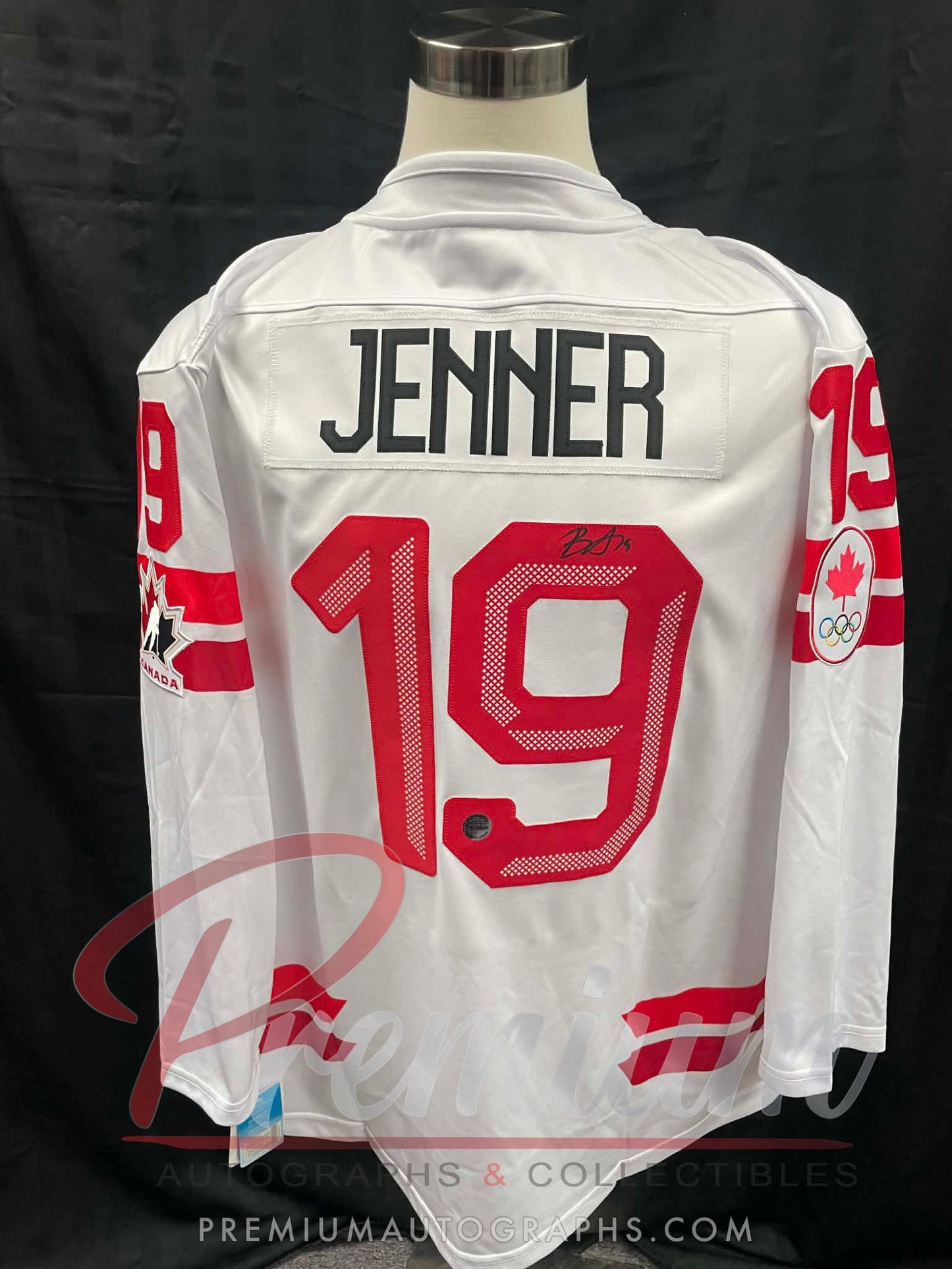 Brianne Jenner Olympic Team Canada Autographed Bauer WHITE jersey