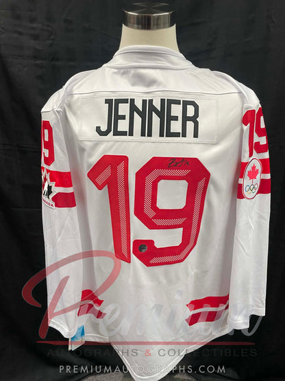 Brianne Jenner Olympic Team Canada Autographed Bauer WHITE jersey