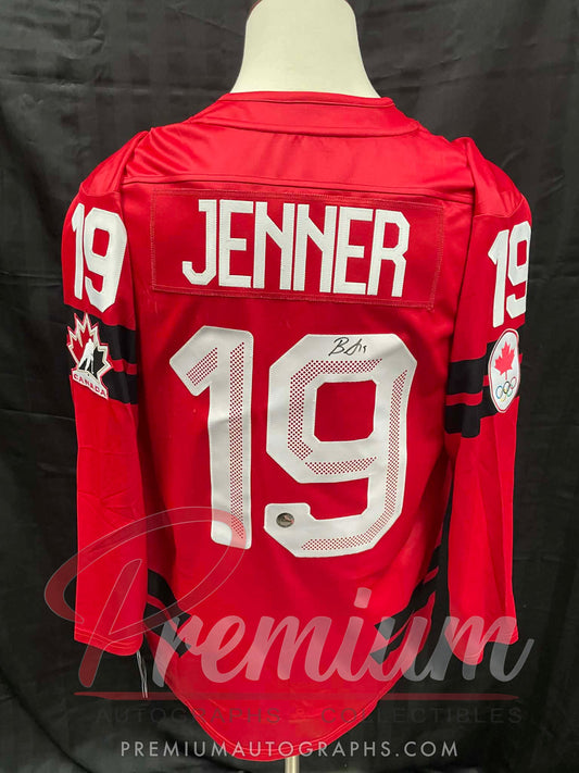 Brianne Jenner Olympic Team Canada Autographed Bauer RED jersey