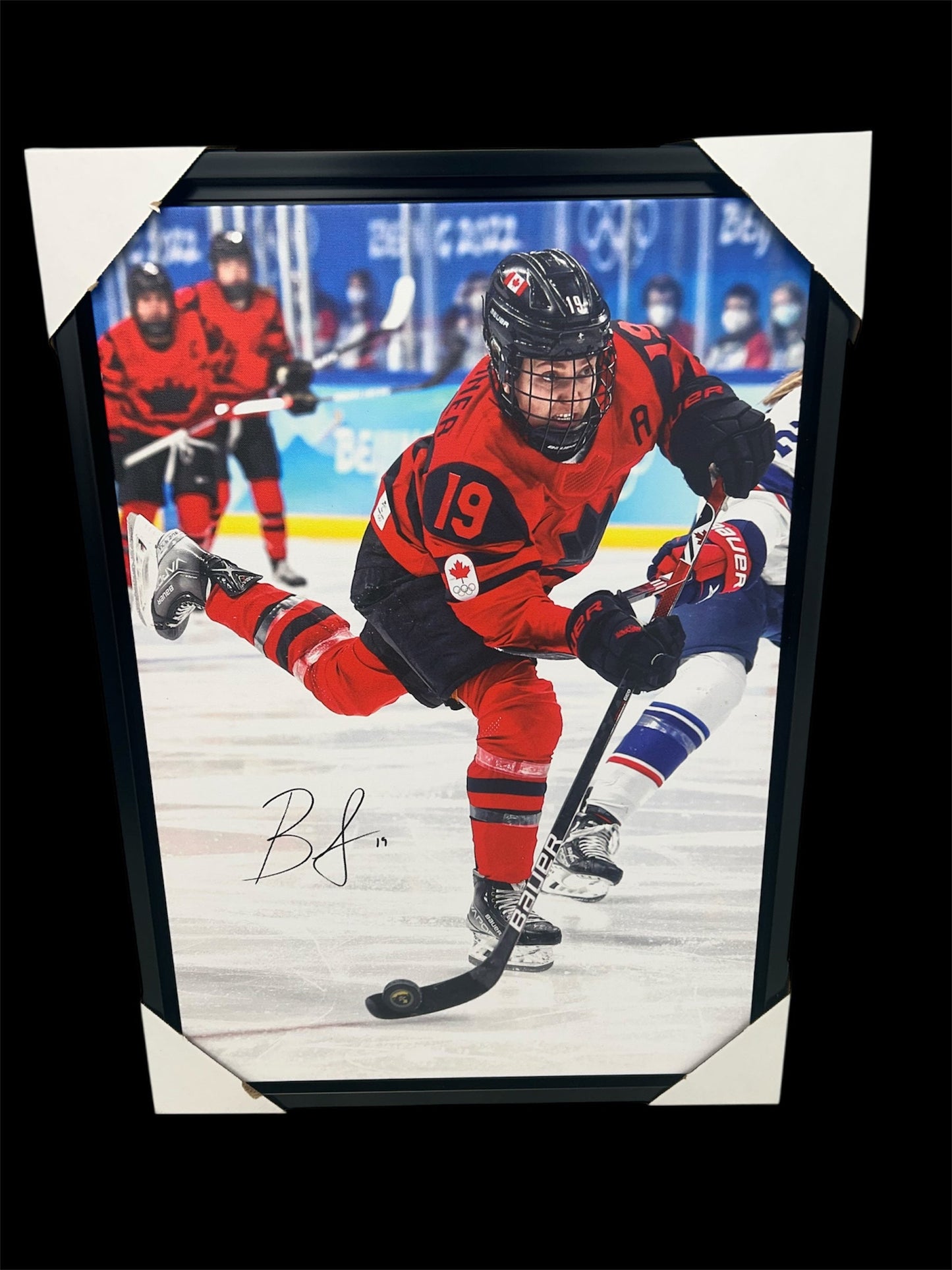 Brianne Jenner Team Canada Autographed 23x32 Frames Canvas Big Shot