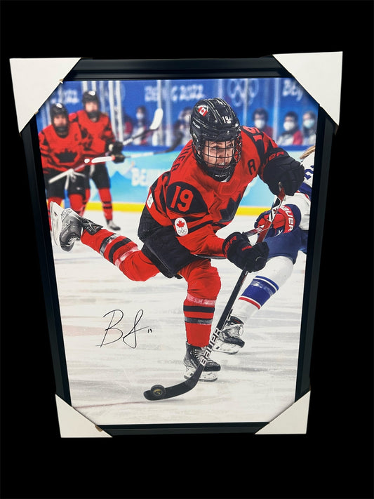 Brianne Jenner Team Canada Autographed 23x32 Frames Canvas Big Shot